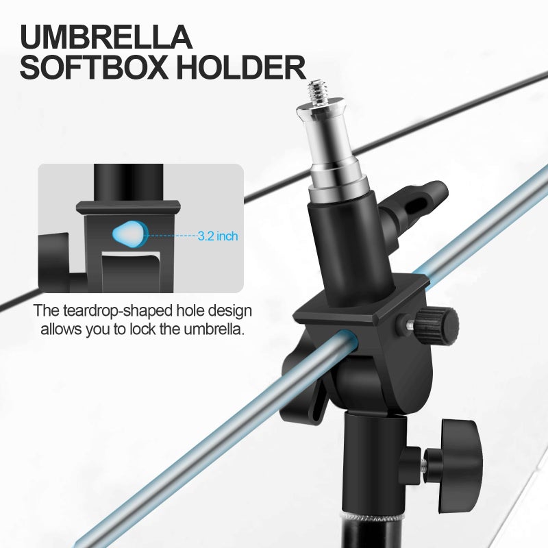 WELLMAKING U-Shape Camera Flash 180Â°Swivel Mount Bracket with Standard 1/4 to 3/8 inch Metal Male Screw Spigot Stud Compatible for Umbrella Softbox Reflector Holder Stand for Video Light Studio Light - Image 3