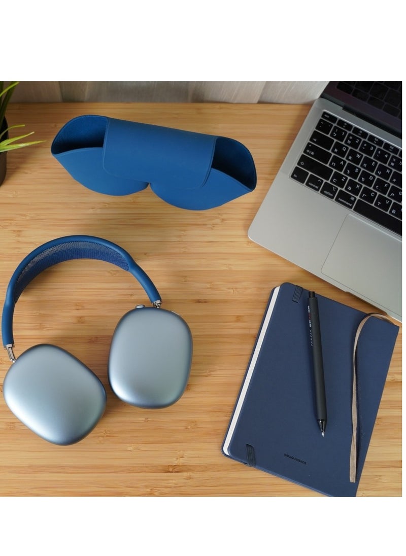 P9 - P9 Bluetooth & Wireless Over-Ear & Headphone with Mic Silicone Storage Bag, Portable Travel Anti-Scratch Carrying Case Compatible Max Anti-Dust Protective Cover (Navy Blue) with 1 year warranty. - Image 1