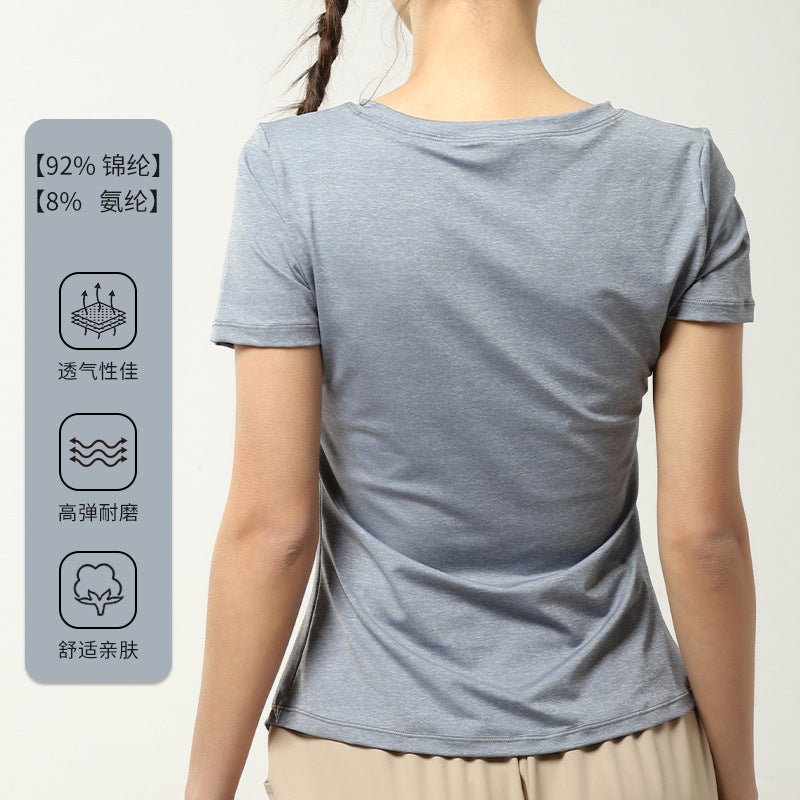 Women's Short Sleeve Quick-Dry Yoga T-Shirt - Image 4
