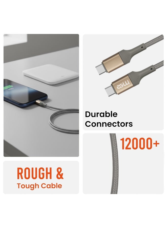 آیمی كابل شحن سريع IMEE Plus IM-DC104 من النوع C إلى النوع C، 60 واط PD، كابل USB-C مضفر من النايلون بطول 1.2 متر، مزامنة بيانات 480 ميجابت في الثانية، موصلات معدنية متينة، مقاومة للتشابك، مرنة وطويلة الأمد، متوافق مع iPhone 15 وMacBook وiPad والهواتف الذكية وبنوك الطاقة - Image 5