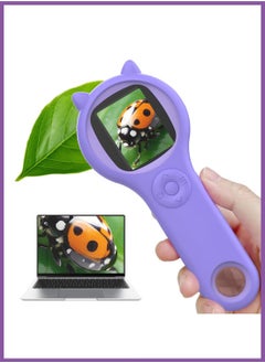 Generic Microscope for Kids - Mini Pocket Handheld Microscope for Toddlers-Educational Science Kit Toys for Birthday Gifts,Toy for Age 3 4 5 6 7 8 Girls Boys （Purple）  - Image 1