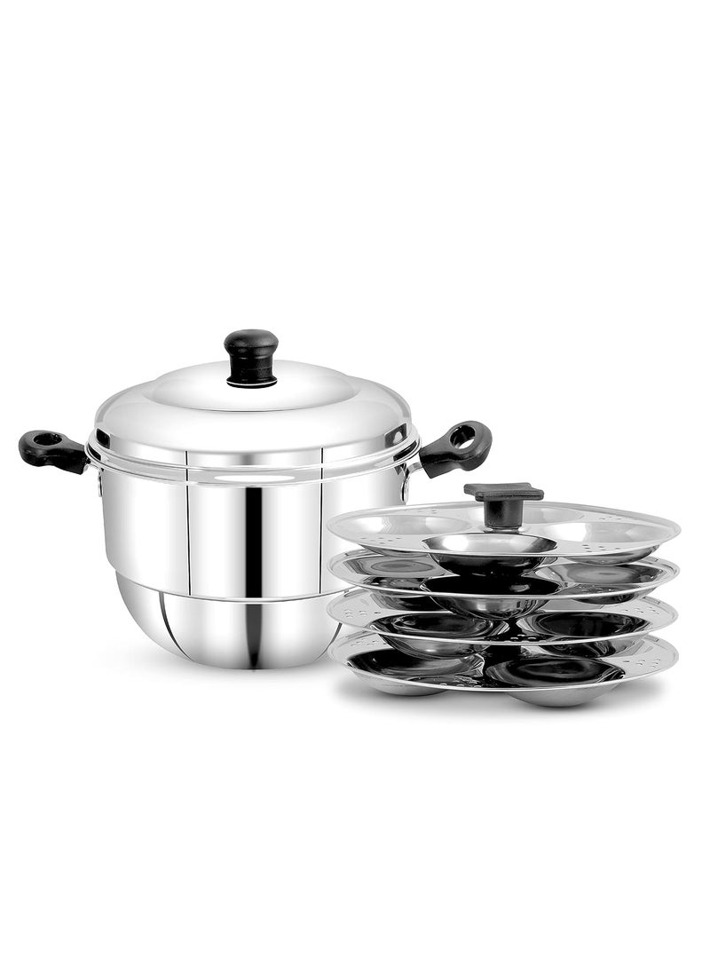 pigeon Pigeon Stainless Steel Hot 16 Idly Pot with Steamer - Silver  - Image 1