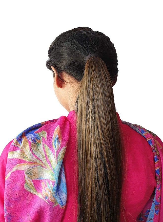 فورين هوليكس وصلات شعر ذيل حصان بشريط من فوريين هوليكس، ربطة شعر صناعية للنساء، 24 بوصة، 120 غرام (عبوة واحدة) (بني ذهبي) - Image 4