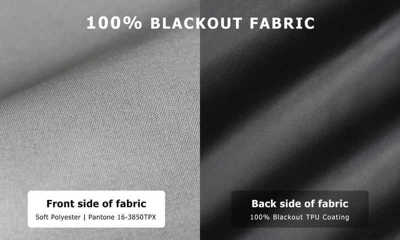 Lazblinds 100 ٪ Strainout Door Stain No Tools No Drill Drill اللاسلكي لنوافذ النوافذ المعزولة الحرارية الحماية من الستائر النافذة للباب الأمامي للباب الفرنسي (26'w x 68''h رمادي 1 لوحة) - Image 2