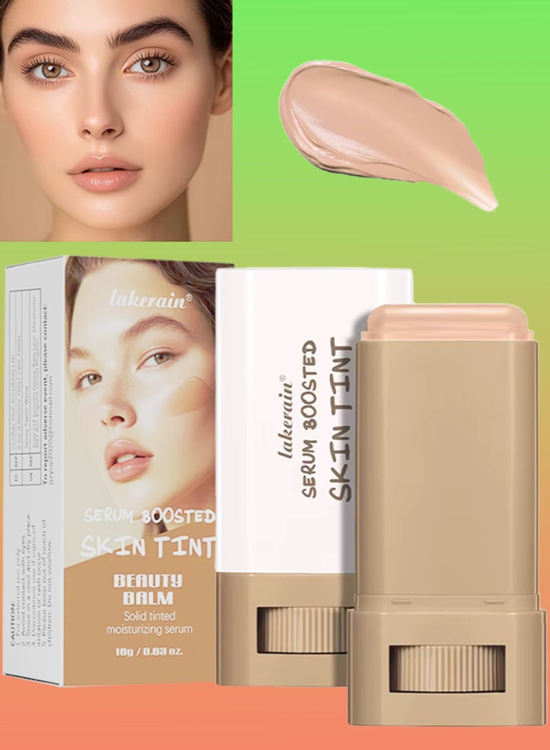 lakerain Serum Boosted Skin Tint Beauty Balm Solid Tinted Moisturizing Serum Contour Stick Foundation Face Sticks for Women Natural Finish Makeup Foundation Face Stick Contour Stick 18g 05 - Image 1