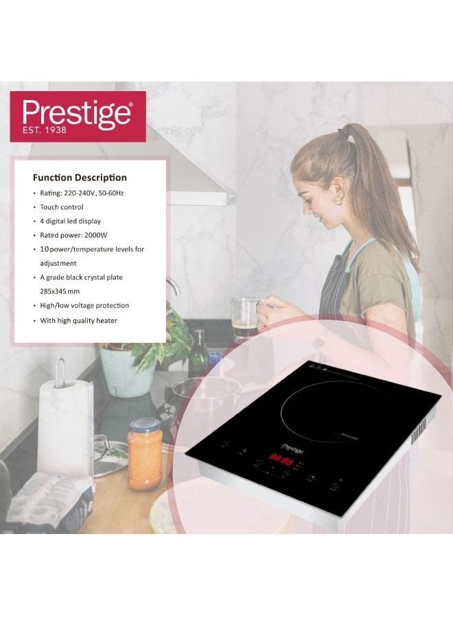 Prestige Single Induction Cooktop Induction Cooker With 10-Level Power and Temperature Control | Sensor Touch Countertop Burner with Count-down and Pre-Set Timer PR81522 Black - Image 3