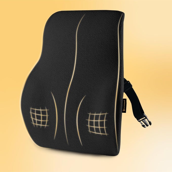 POSTUREPRO PREMIUM BACK SUPPORT CUSHION FOR OFFICE CHAIR AND CAR SEAT HIGH DENSITY 100 MEMORY FOAM COTTON COVER LARGE SIZE ORTHOPEDIC ERGONOMIC LUMBAR BACKREST FOR BACK PAIN BLACK