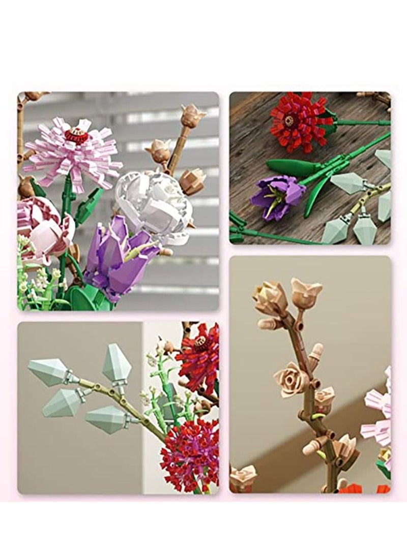 KASTWAVE Flower Bouquet Building kit, 12 Flowers Sets STEM Educational Activity Preschool Toys for Teens Kids Artificial Botanical Collection Building Block Toy Home Decoration Birthday(1273PCS) - Image 4