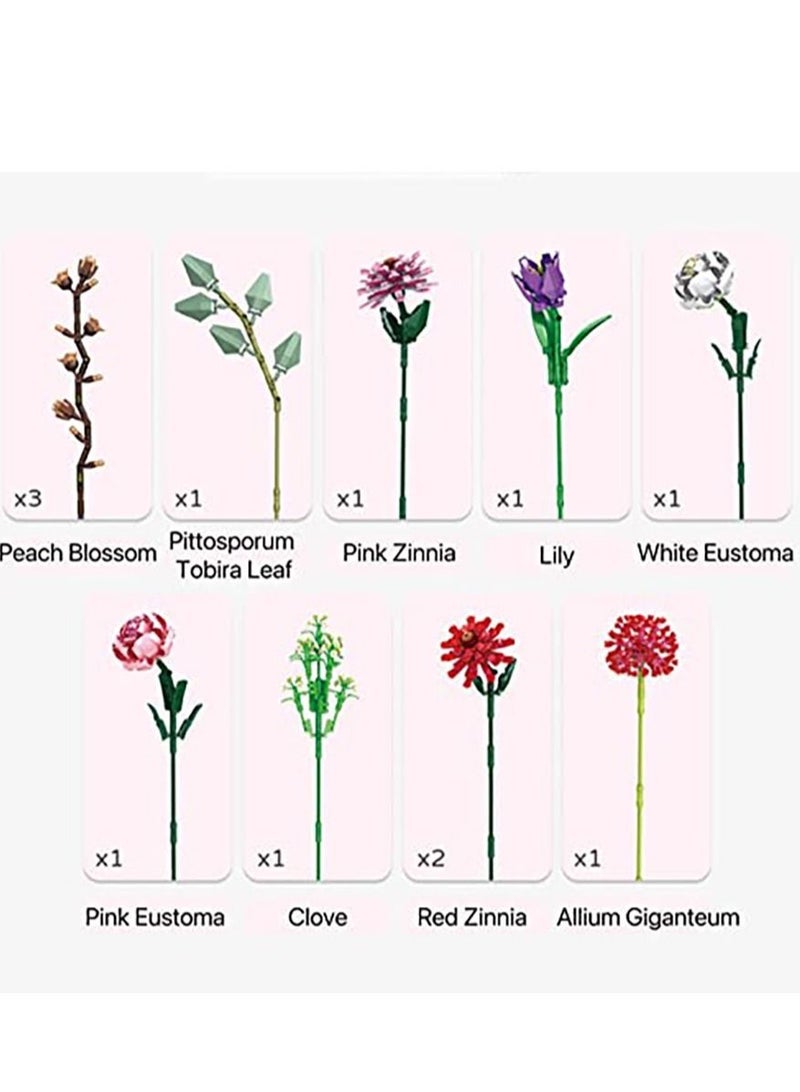 KASTWAVE Flower Bouquet Building kit, 12 Flowers Sets STEM Educational Activity Preschool Toys for Teens Kids Artificial Botanical Collection Building Block Toy Home Decoration Birthday(1273PCS) - Image 5