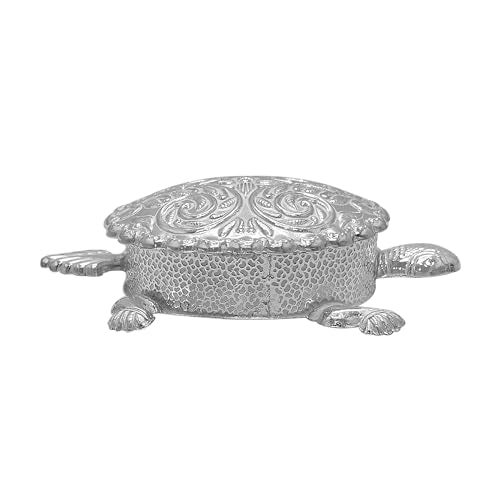 MAA SILVER Pure Silver Haldi Kumkum Dabbi Box BIS Hallmarked with Tortoise Kachua Shape & Beautiful Design Perfect for Gifting Home Office Puja Use (925 Purity)(25 Grams Silver) - Image 4