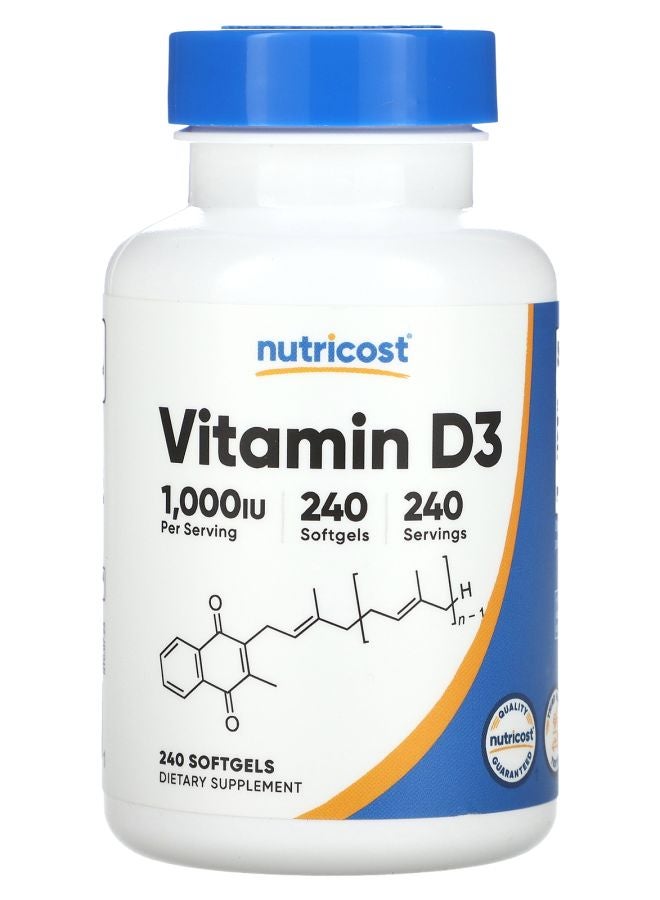 Nutricost Vitamin D3 1000 IU 240 Softgels