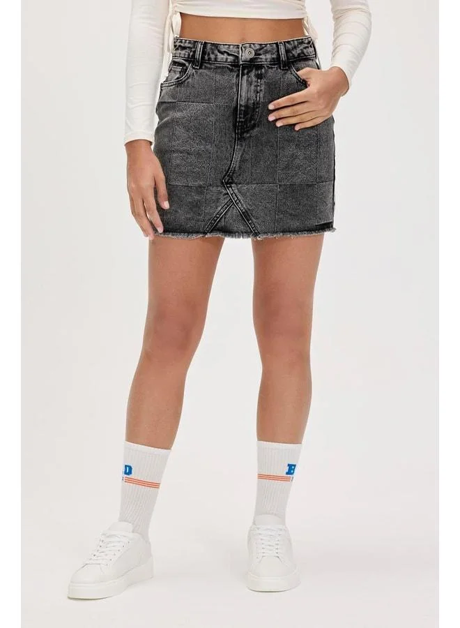 Vendy Black Denim Skirt