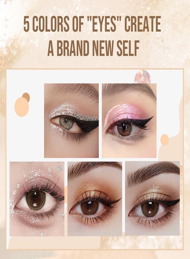 Hxssll Liquid Glitter Eyeshadow Set, Korean Shimmer Eye Makeup, Waterproof Powder Formula, Quick-Drying, Long Lasting, 0.17 Oz (01#, 1PCS) - Image 2