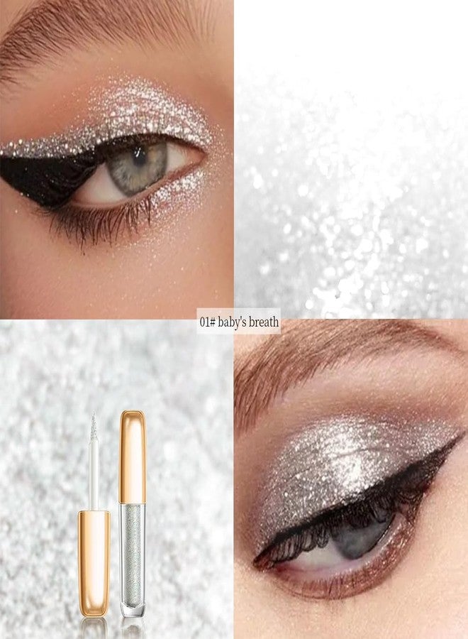 Hxssll Liquid Glitter Eyeshadow Set, Korean Shimmer Eye Makeup, Waterproof Powder Formula, Quick-Drying, Long Lasting, 0.17 Oz (01#, 1PCS) - Image 3