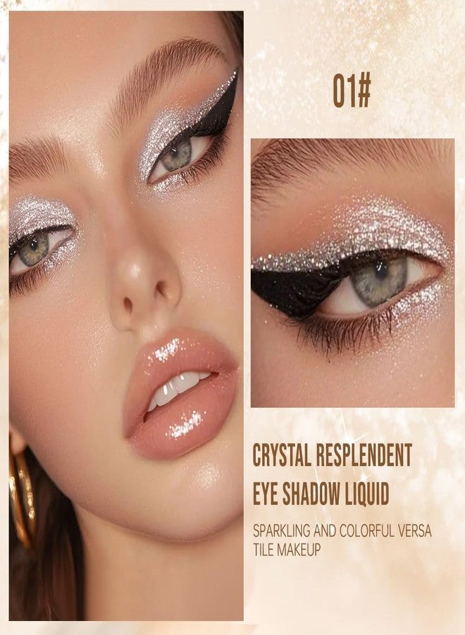 Hxssll Liquid Glitter Eyeshadow Set, Korean Shimmer Eye Makeup, Waterproof Powder Formula, Quick-Drying, Long Lasting, 0.17 Oz (01#, 1PCS) - Image 4