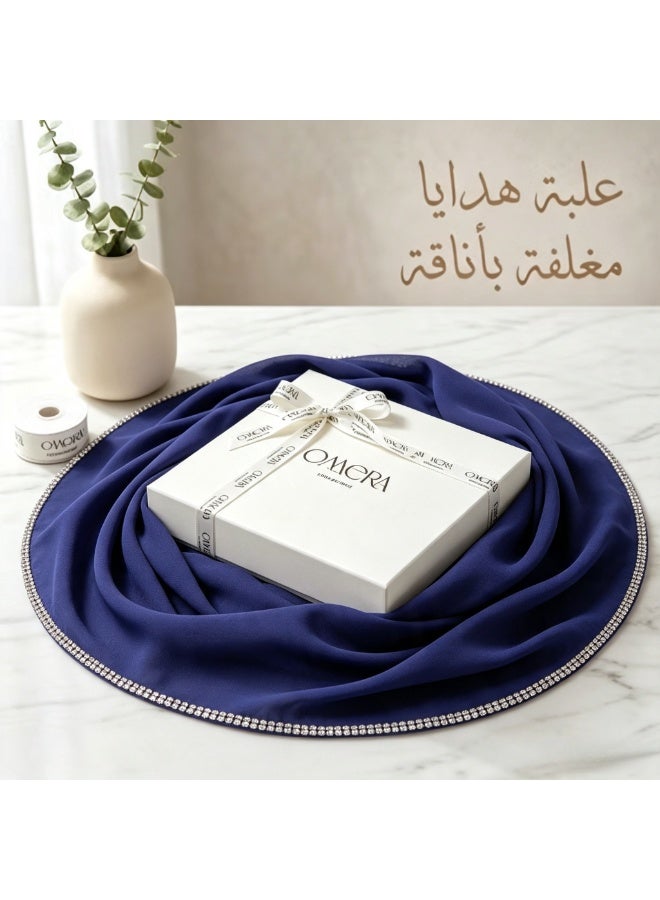 Women’s long chiffon scarf with a chain-link border and sparkling diamonds - Image 5