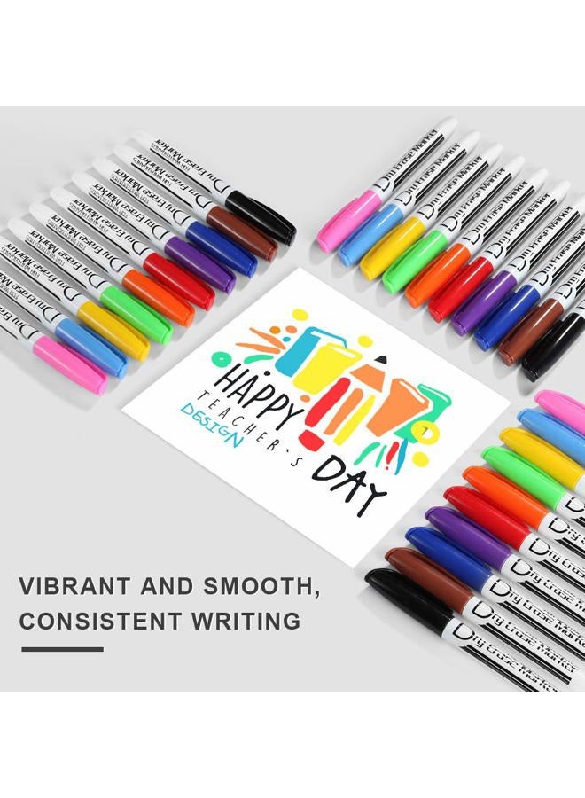 Volcanics Dry Erase Markers Low Odor Fine Whiteboard Markers Thin Box of 30, 10 Colors - Image 4