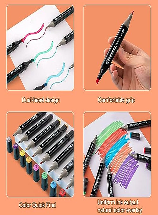 168-Color Dual Tip Alcohol Markers – Quick-Dry Permanent Marker Set - Image 1