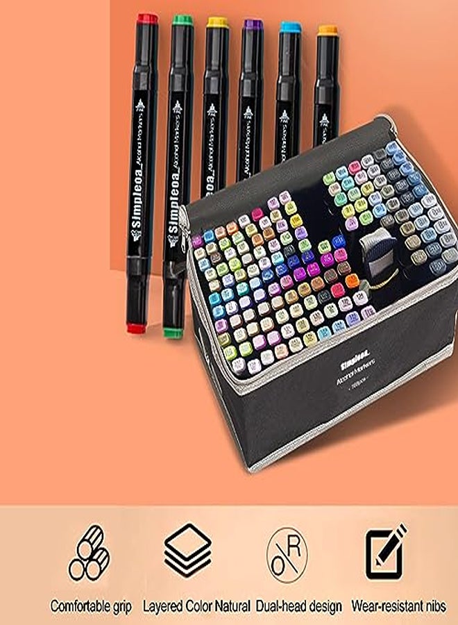 168-Color Dual Tip Alcohol Markers – Quick-Dry Permanent Marker Set - Image 2