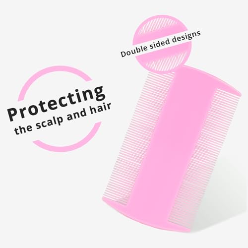 Jegtew Flea Comb for Dogs and Cats - Lice Comb with Rubber Handle - Promotes Hair Growth and Removes Loose Hair, Knots, and Flakes Flea Brush for Pets(3P,PINK) - Image 4