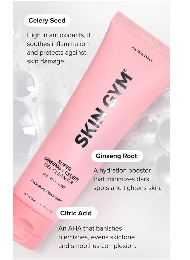 SKIN GYM SKIN GYM Super Ginseng Gel Cleanser Face Wash, Pore Cleanser for Glowing Skin with Celery Seed, Ginseng Root, and Citric Acid, Visibly Tones, Revitalizes, and Fights Signs of Aging  - Image 3