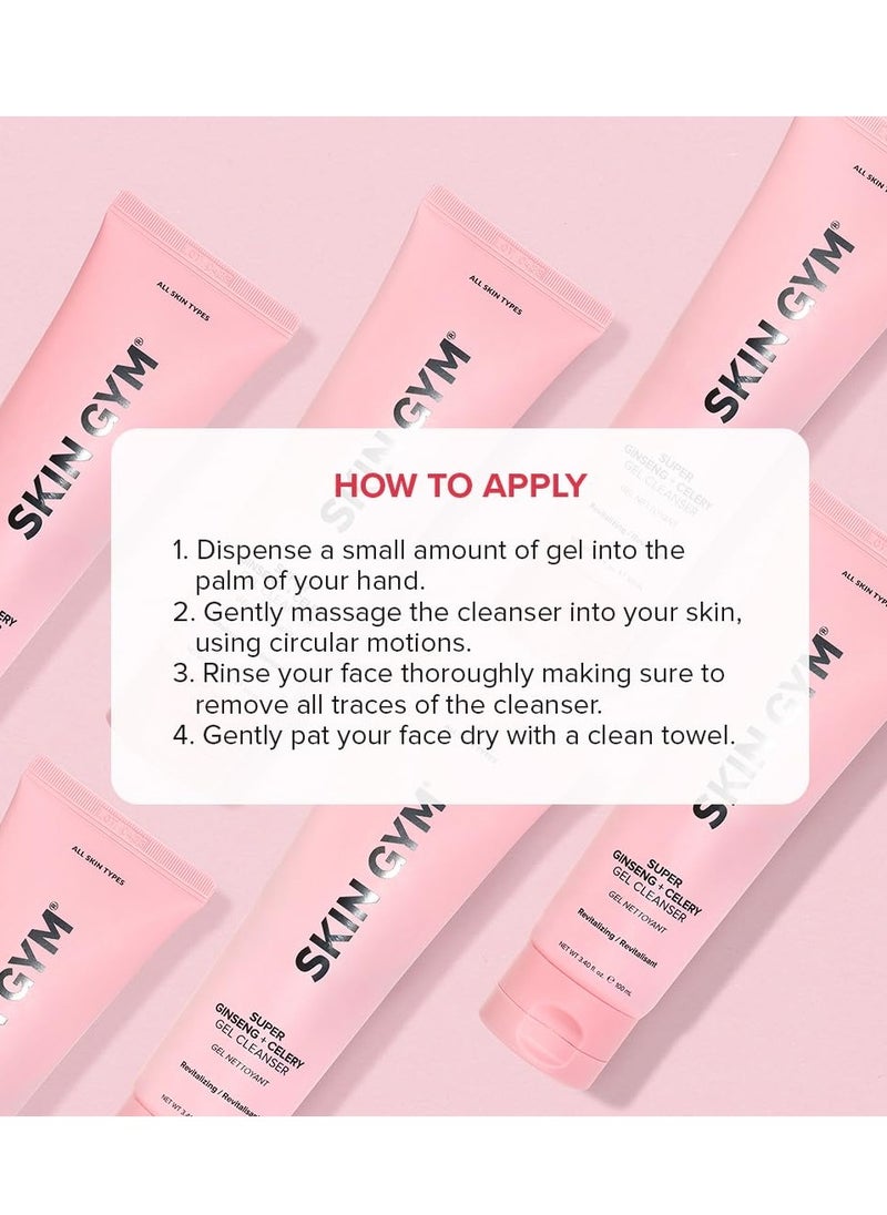 SKIN GYM SKIN GYM Super Ginseng Gel Cleanser Face Wash, Pore Cleanser for Glowing Skin with Celery Seed, Ginseng Root, and Citric Acid, Visibly Tones, Revitalizes, and Fights Signs of Aging  - Image 4