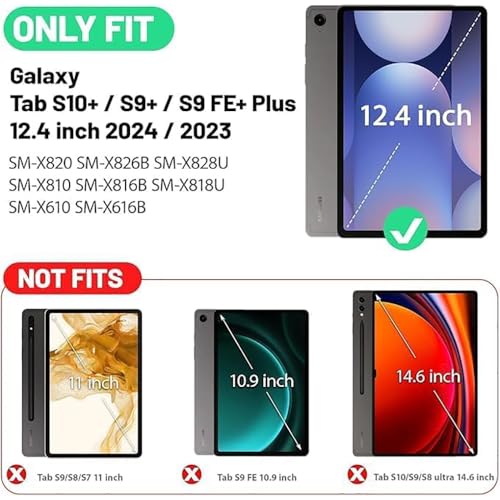 Casotec Flip Cover for Samsung Tab S9 Plus 12.4" | 360° Rotating Back Cover | Leather Finish | Pencil Holder | Multi-Angle Stand Cover for Samsung Tab S9 Plus 12.4 inch/Tab S9 FE Plus 12.4 inch - Blue - Image 2
