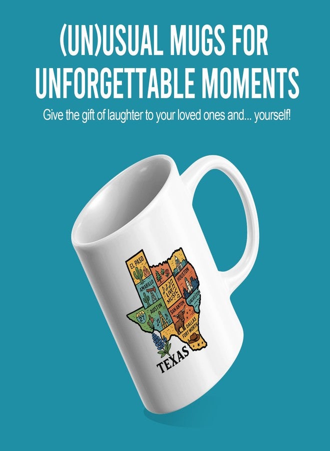 Panvola Texas State Mug Texas State Map Gift for Travellers Travel Souvenir Gift to Friends Texan US Hometown Novelty Drinkware Ceramic Mug 11 oz White - Image 2