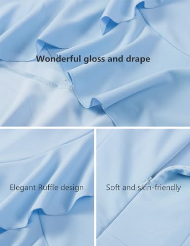 DRESSTELLS Women's Cocktail Dresses, Formal Wedding Guest Bridesmaid High Low Modest Graduation Vintage Prom Party Plus Size Fit Flare Summer Maxi Dresses Blue 2XL - Image 5