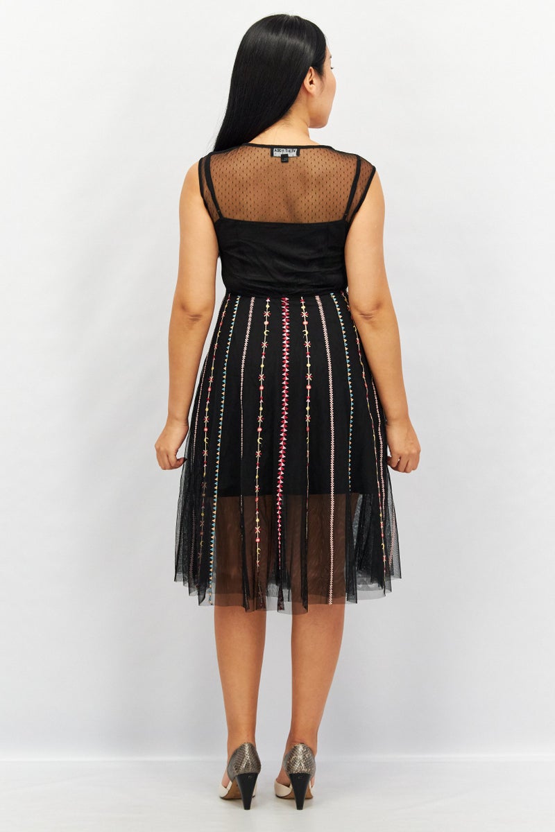 VERO MODA Women Textured Jersey Midi Dress, Black - Image 3