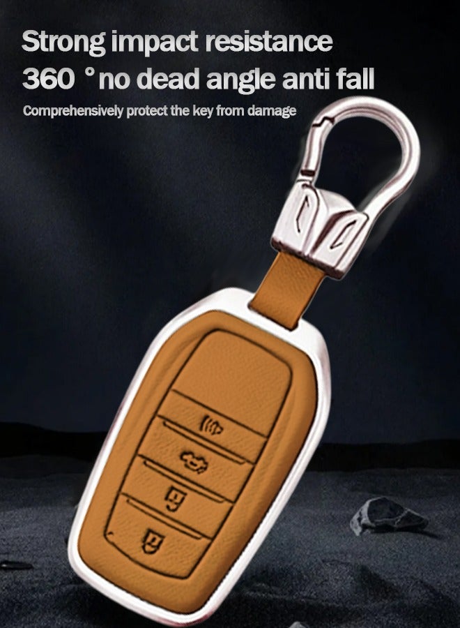Key case, suitable for Toyota 4-key keys, the first layer of cowhide material, anti-fall, wear-resistant, all-inclusive design, multi-layer protection is safer, and the restored key feels goodcar. - Image 3