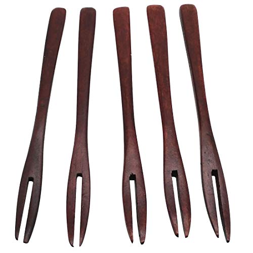 SUPIA 5 Pack Wooden Forks for eating Desserts, Chips, Snacks, Cereal, Salad, Fruit, Eco-friendly Japanese Wood Salad Dinner Fork Tableware Dinnerware for Kids Adult - Image 5