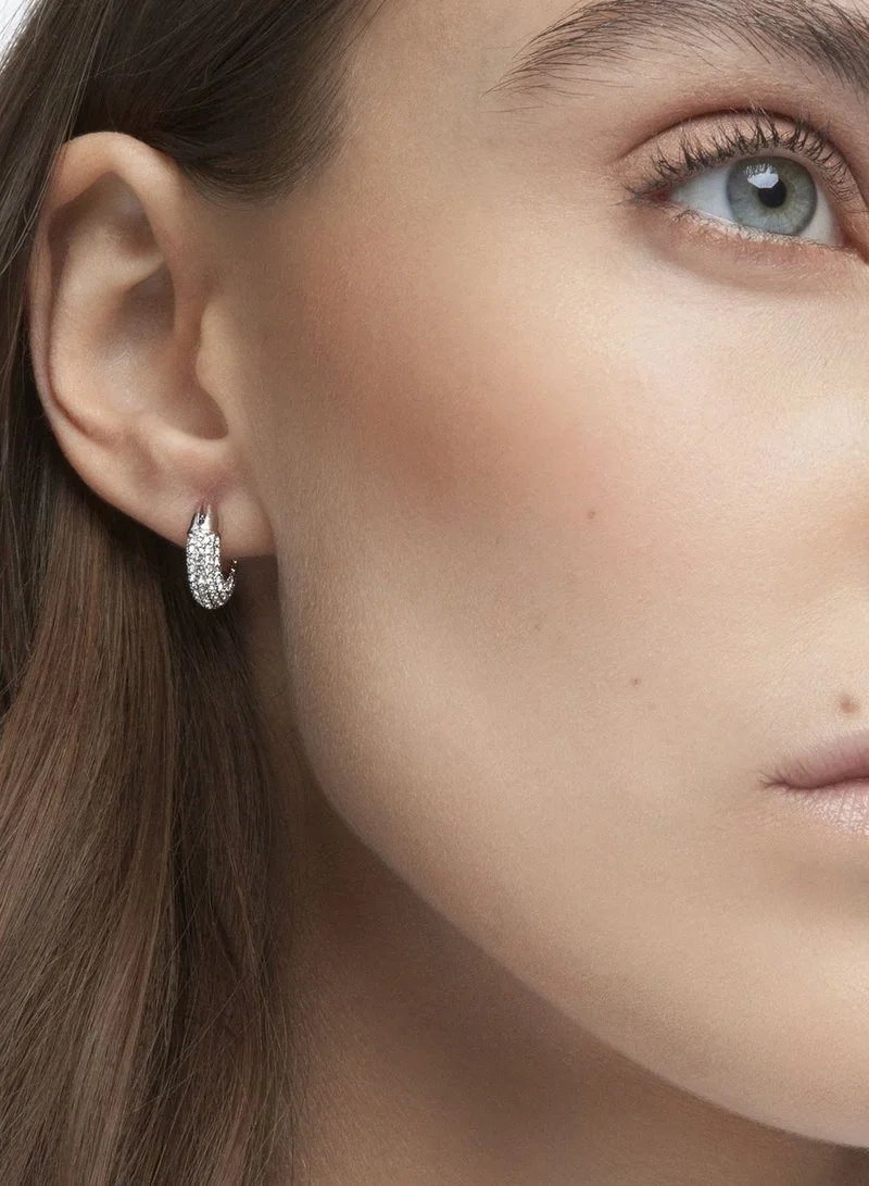 SWAROVSKI Dextera Rhinestone Rhodium Plated Hoop Earrings