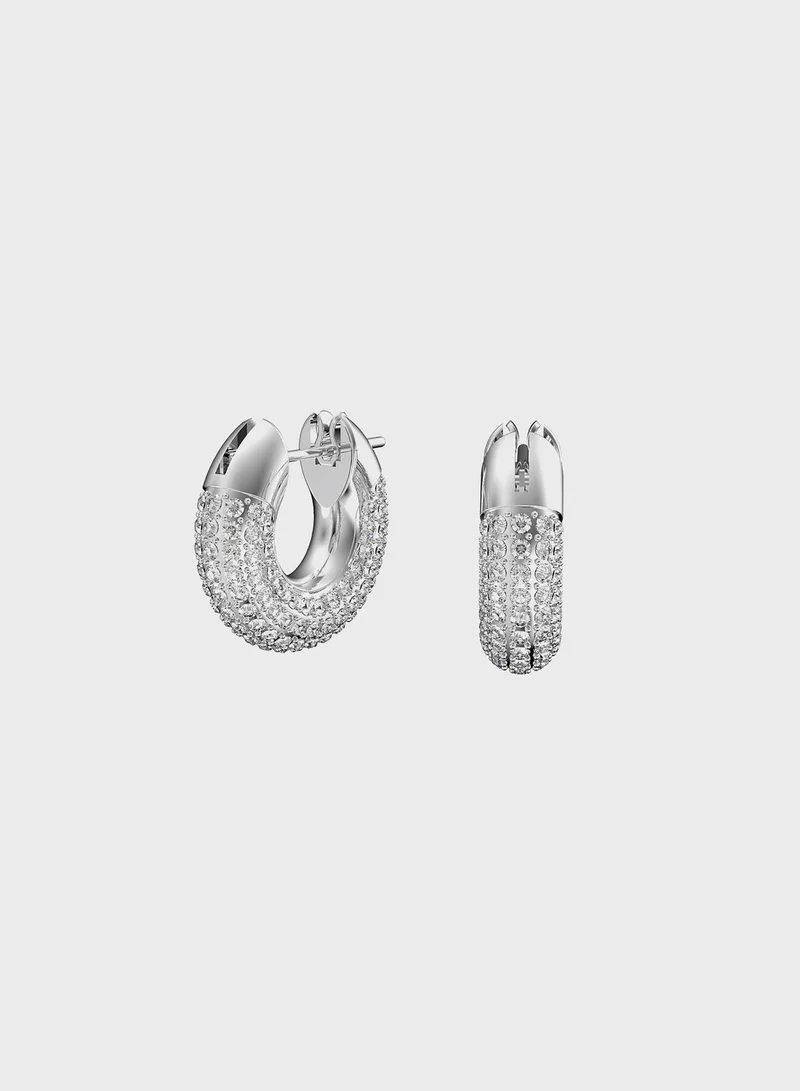SWAROVSKI Dextera Rhinestone Rhodium Plated Hoop Earrings