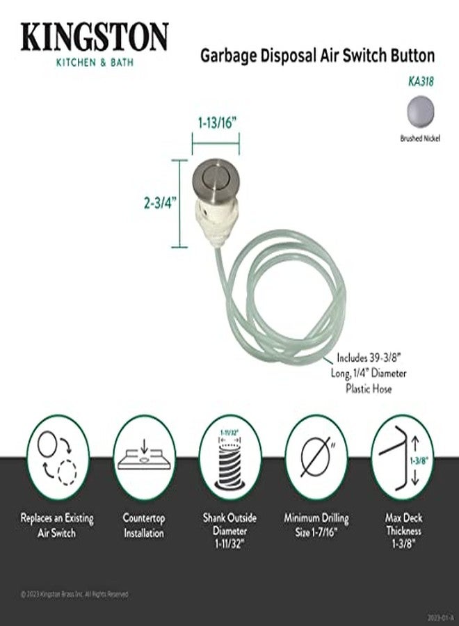Kingston Brass KA318 Gourmetier Disposal Air Switch Button, Brushed Nickel - Image 3