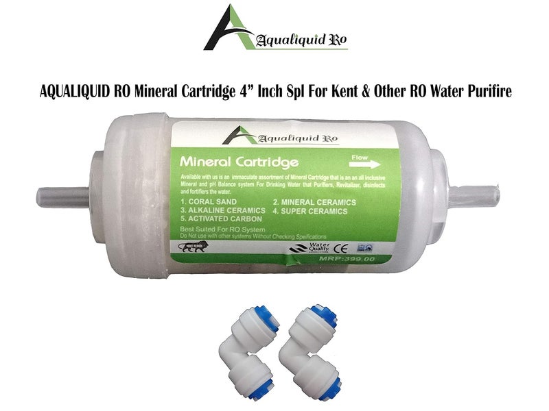 Aqualiquid RO 4Inch UF Membrane and Mineral Cartridge Bundle Complete with 4 Push Fit Connectors for All RO Systems Pack of 2 1 UF 1 Mineral - Image 3