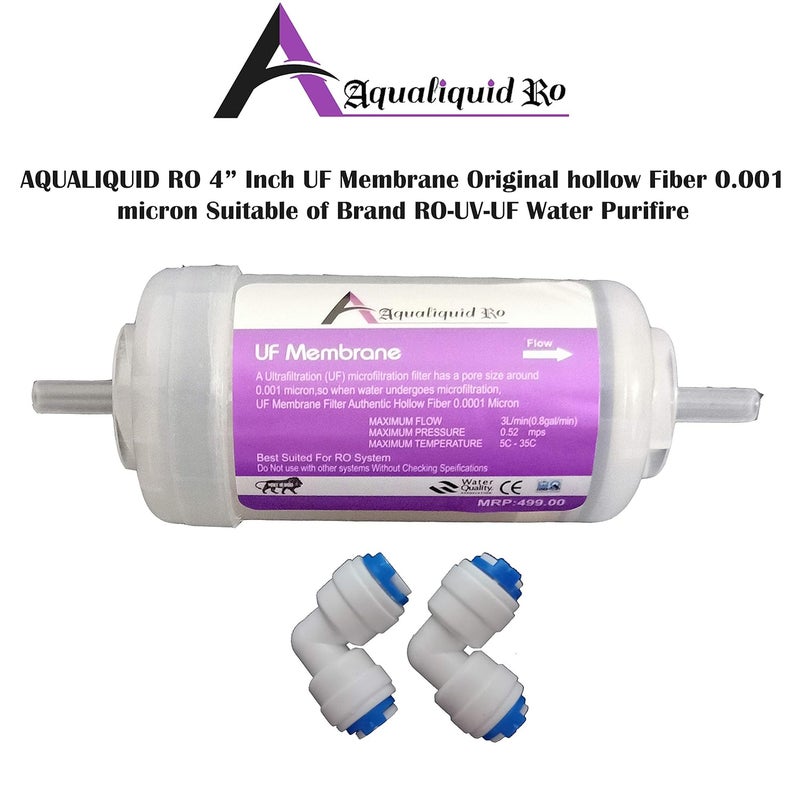 Aqualiquid RO 4Inch UF Membrane and Mineral Cartridge Bundle Complete with 4 Push Fit Connectors for All RO Systems Pack of 2 1 UF 1 Mineral - Image 4