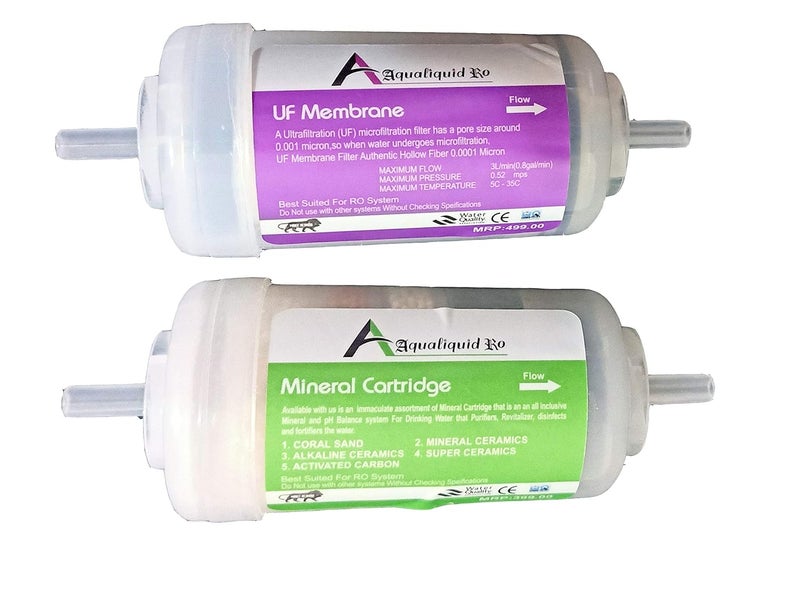 Aqualiquid RO 4Inch UF Membrane and Mineral Cartridge Bundle Complete with 4 Push Fit Connectors for All RO Systems Pack of 2 1 UF 1 Mineral - Image 5