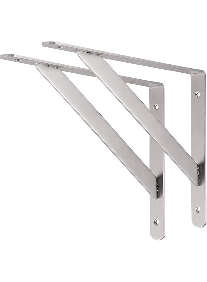 The Bros حاملات الرفوف من بروس 6 بوصة، 2 قطعة من الفولاذ المقاوم للصدأ زاوية قائمة حامل حائط مع إدخال دعم قابل للفصل، دعم زاوية على شكل حرف L لطاولة العمل - Image 1
