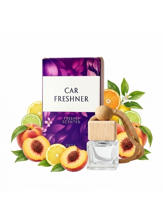 Car Perfume | Car Freshener | Car Hanging Perfume | Car Diffuser 10 Ml, Peachy, Fruity Fragrance. Car Accessories Deodoriser. Refreshing for car. Light notes - Image 1
