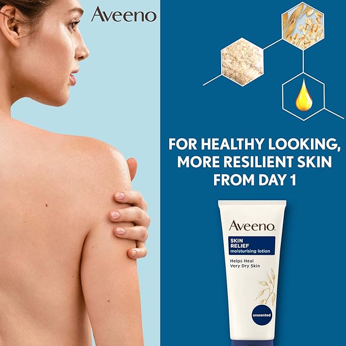 Aveeno لوشن مرطب أفيينو لتخفيف جفاف البشرة 1x 300 مل مع مركب الشوفان الثلاثي المهدئ وزبدة الشيا 72 ساعة من الترطيب المكثف يساعد في تخفيف الجفاف والشد مناسب للبشرة الحساسة - Image 2