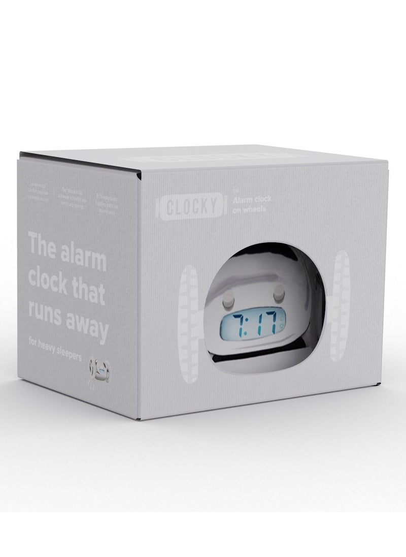 CLOCKY - Alarm Clock on Wheels US Original Loudest for Heavy Sleeper, Adult or Kid Robot Clockie, Funny, Rolling, Run-away, Moving, Jumping - Image 1