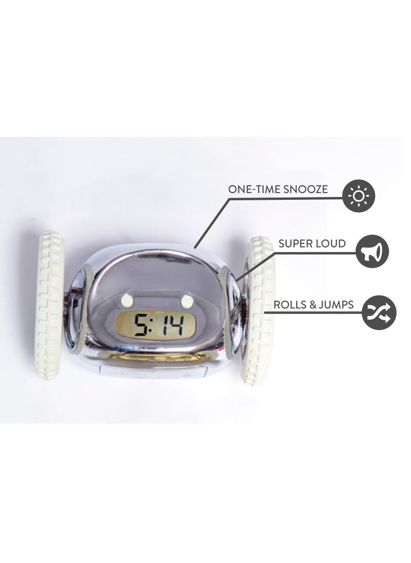 CLOCKY - Alarm Clock on Wheels US Original Loudest for Heavy Sleeper, Adult or Kid Robot Clockie, Funny, Rolling, Run-away, Moving, Jumping - Image 1