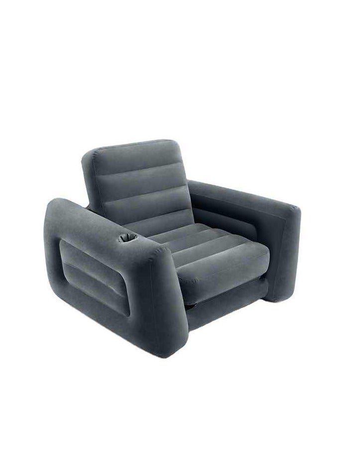INTEX 66551 two-in-one valve sofa single PVC flocking multifunctional inflatable sofa folding chair dual-purpose lunch break - Image 1