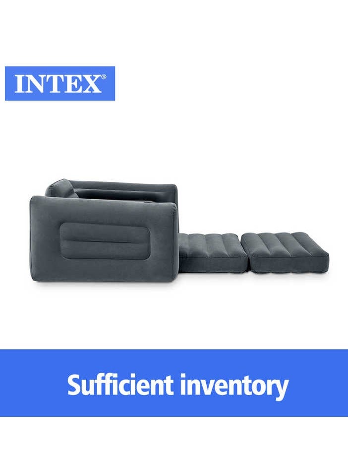 INTEX 66551 two-in-one valve sofa single PVC flocking multifunctional inflatable sofa folding chair dual-purpose lunch break - Image 4