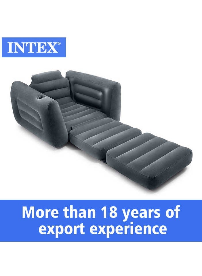 INTEX 66551 two-in-one valve sofa single PVC flocking multifunctional inflatable sofa folding chair dual-purpose lunch break - Image 3