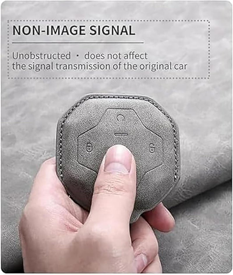 Premium Leather Key Fob Cover Protector Fit for Jetour T2 Accessories, Soft Full Protection Key Case Shell (Orange) - Image 4