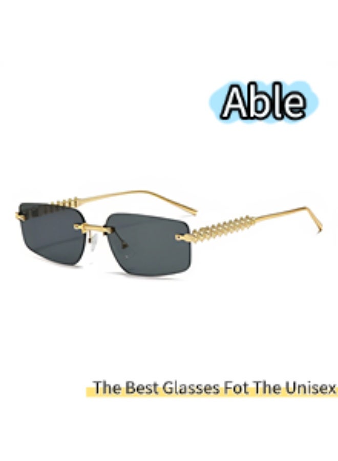 ABLE 【2025New Glasses】Neutral Polarized Sunglasses - UV400 UV Protection, High-Definition Anti-Glare, Gold Frame - Suitable for Fishing/Shopping/Driving/Travel/Parties, Fashionable Facial Accessory - Image 2