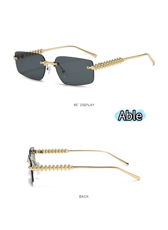 ABLE 【2025New Glasses】Neutral Polarized Sunglasses - UV400 UV Protection, High-Definition Anti-Glare, Gold Frame - Suitable for Fishing/Shopping/Driving/Travel/Parties, Fashionable Facial Accessory - Image 4