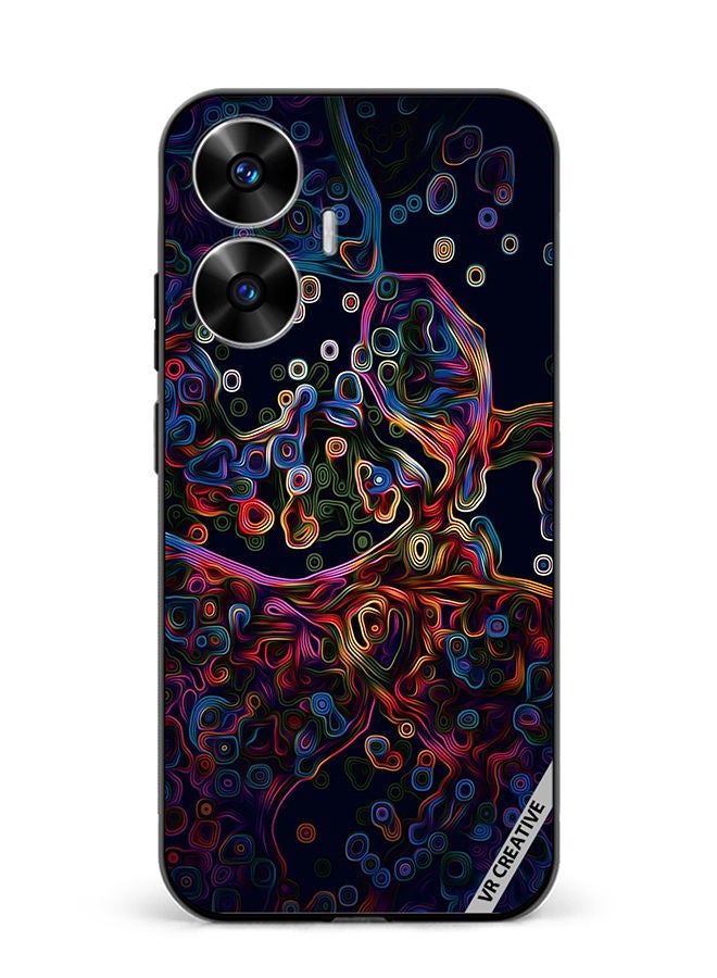 VR CREATIVE Protective Case Cover For Realme C55 Abstract Design Multicolour - Image 1